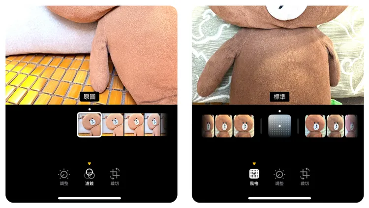 即使調整完設定，之前所拍攝的照片還是無法使用「調色盤」功能。趙筱文 攝