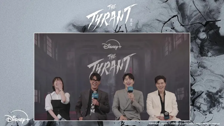 車勝元（左二）訪問中常會天外飛來一筆，逗得全場哈哈大笑。Disney+提供