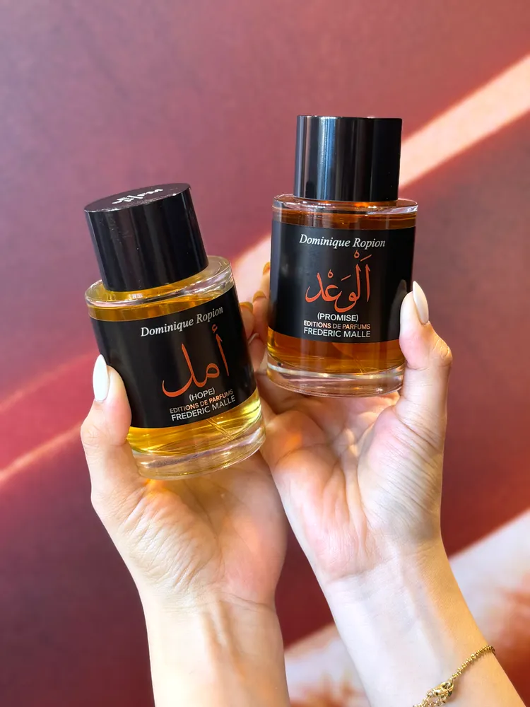 馥馬爾香氛出版社以中東之旅為靈感打造的2款奢華香氛，近日在台灣限量上市。張家玲攝
