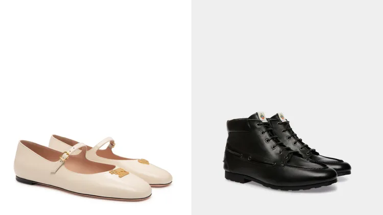Bally BALLYRINA SWISS裝飾平底鞋（左）3萬1800元 、Bally PLUME短靴（右）3萬6600元。品牌提供