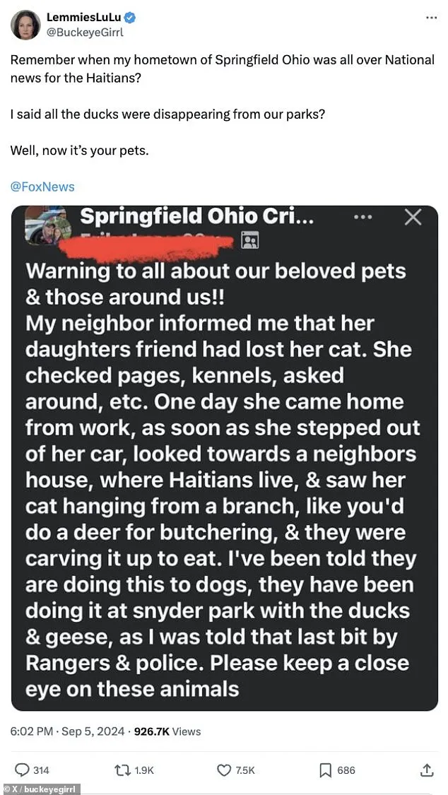 艾莉卡李的臉書發文被截圖上傳至Ｘ。