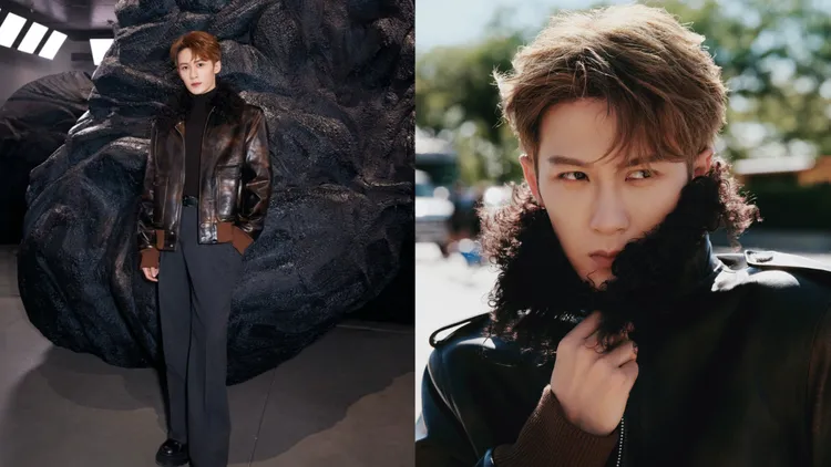 檀健次以皮衣造型帥氣現身。品牌提供