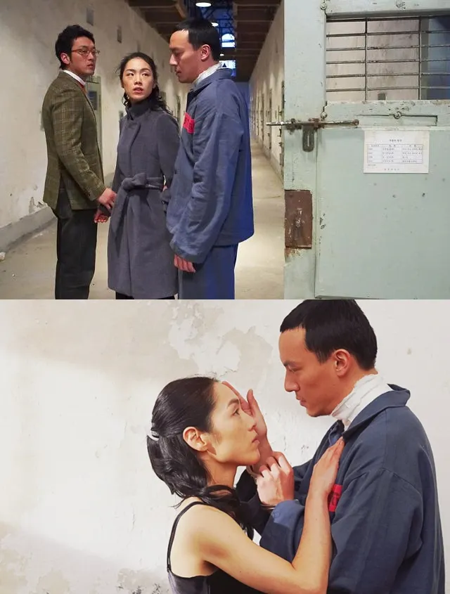 朴志雅在《窒息情慾》因老公河正宇（上圖左）外遇，與死刑犯張震展開畸戀。翻攝naver