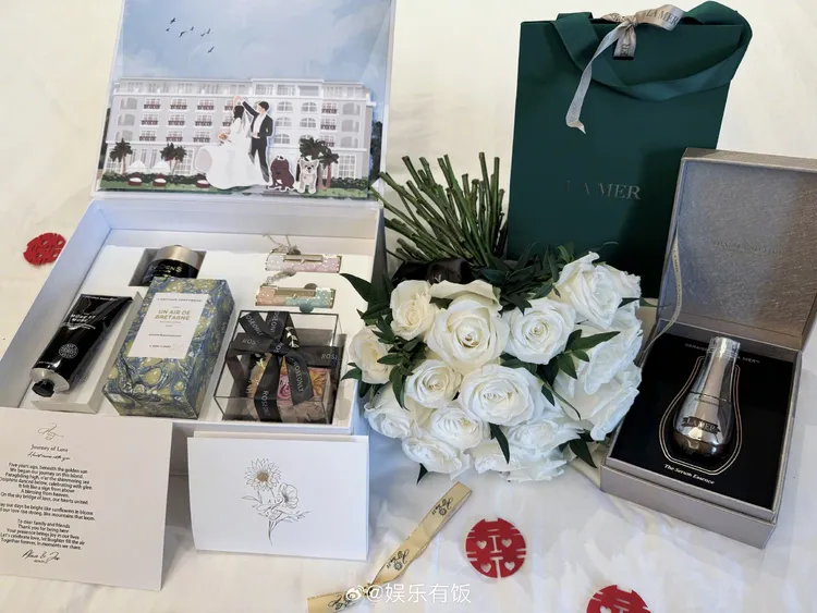 陳喬恩婚禮伴手禮。翻攝娛樂有飯微博