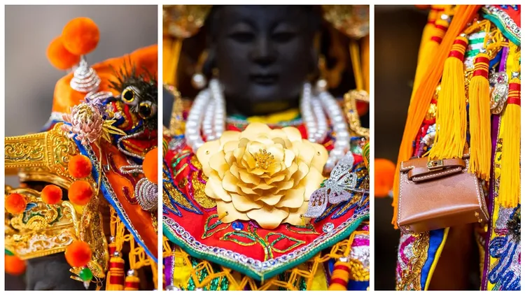 廟方為了遶境活動精心替媽祖裝扮，一身行頭超過500萬元。翻攝「祀典大天后宮」臉書