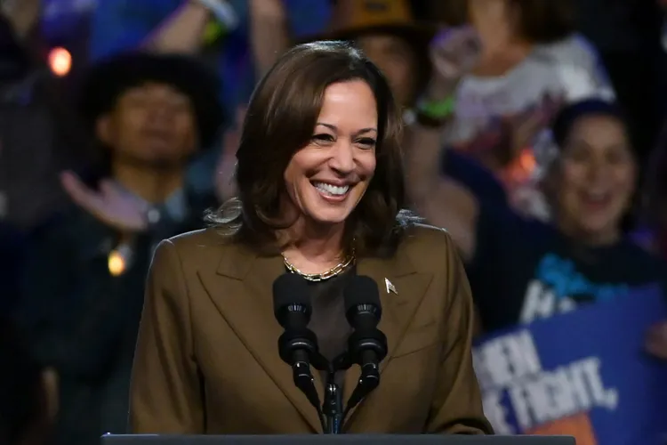 民主黨候選人賀錦麗被川普誣指「有精神障礙」。美聯社