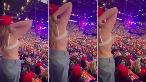 趁川普造勢「露乳抖動」拼爆紅 網美:他賣美國夢、我賣我的奶