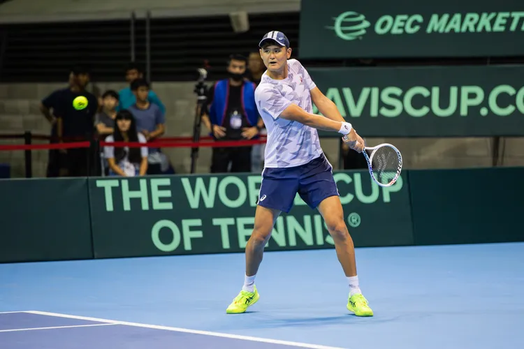 吳東霖兩場比賽都獲勝，成為本次中華隊贏球大功臣。網協提供