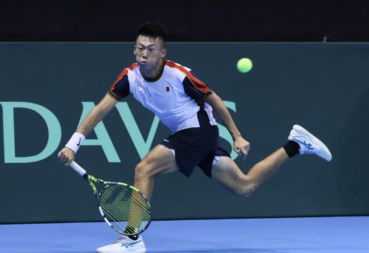 曾俊欣兩場比賽都打到第三盤差一點獲勝。網協提供