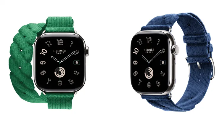 Apple Watch Hermes Series 10，42mm搭雙圈Torsade錶帶4萬6200元、46mm搭單圈Torsade錶帶4萬4200元。品牌提供