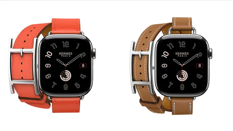 Apple Watch Hermes Series 10，42mm，Hapi皮革錶帶，各5萬2500元。品牌提供