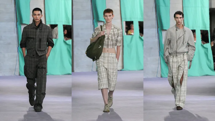 熟悉的格紋圖案依舊貫穿BURBERRY春夏系列。品牌提供