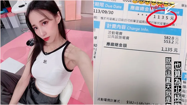瑤瑤夏季電費一個月不到300元，透露白天採光好不開燈，晚上也只吹一小時冷氣。翻攝自瑤瑤臉書