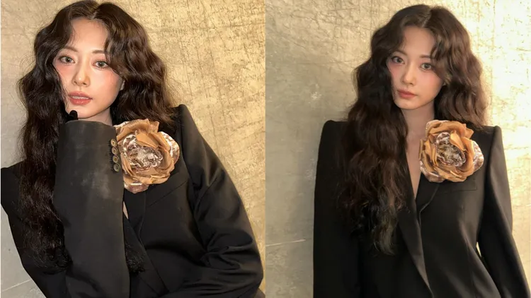 周子瑜選穿英國設計師品牌Alexander McQueen的黑色西裝外套。翻攝周子瑜 IG