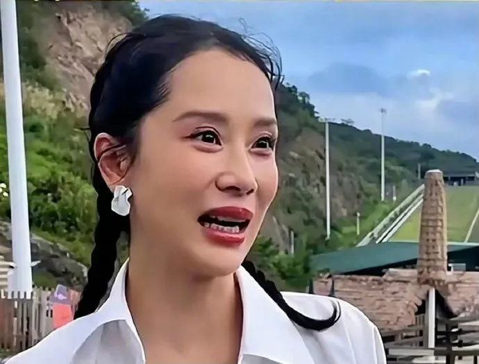 海清13日受訪變豔麗了。翻攝ba哥專用微博