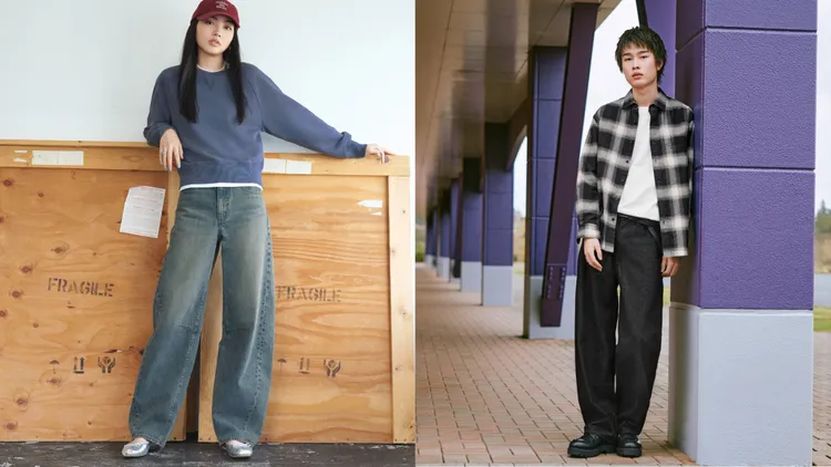 「錐形牛仔褲」透過漸窄下擺打造出立體錐形修飾臀部線條。品牌提供