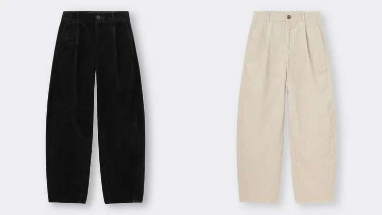 女裝燈芯絨BARREL LEG錐形褲，各990元。品牌提供