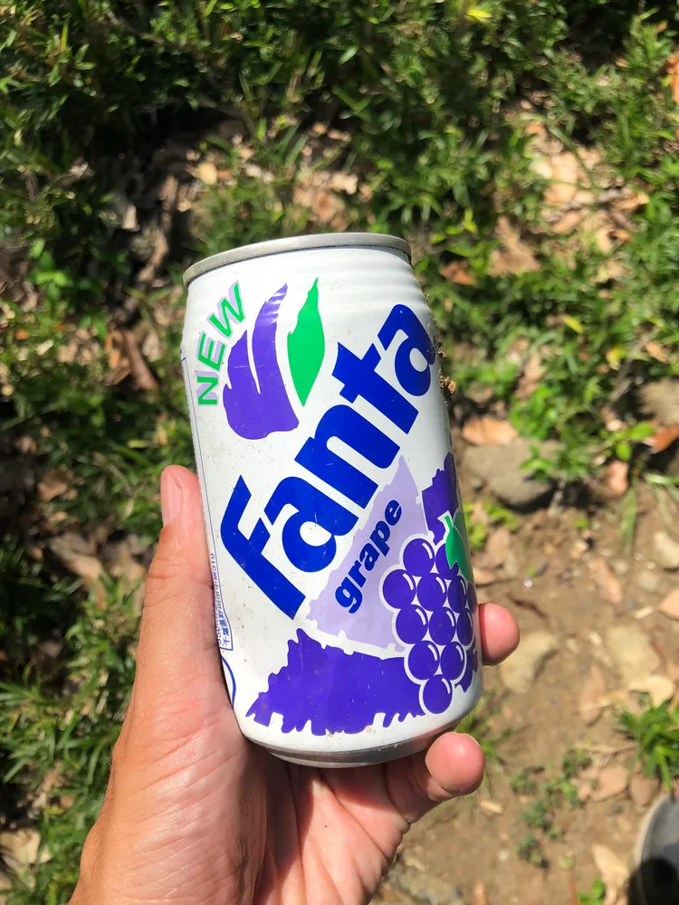 收藏家找到距今30年的芬達汽水罐。翻攝自X_me_young_sitter