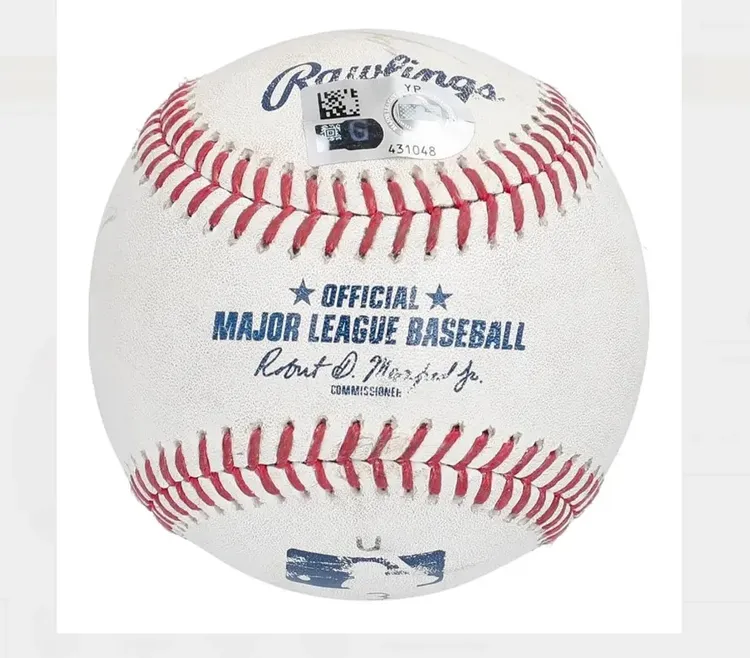 大谷50轟球已上網拍賣。  翻攝goldin.co