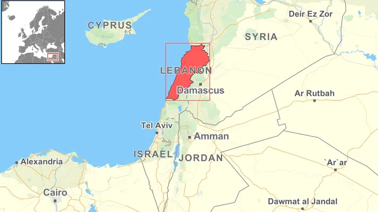 黎巴嫩今日傳出各地遭空離消息。自製地圖