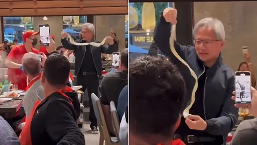 黃仁勳海底撈用餐「變員工」　大跳拉麵舞逗樂眾食客