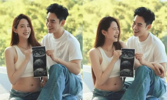 歐陽妮妮與老公張書豪秀出寶寶超音波。翻攝歐陽妮妮IG