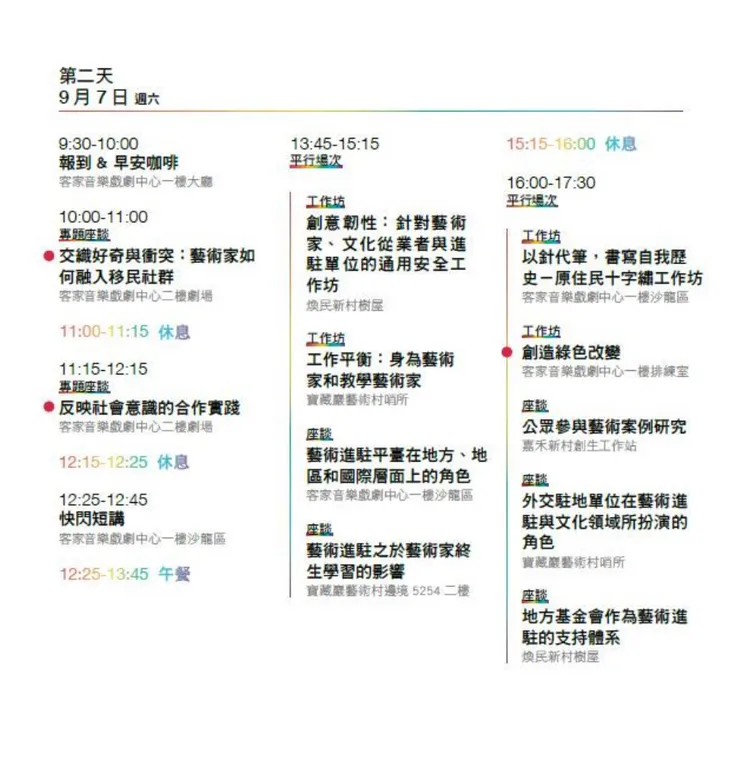 9月7日國際年會議程。北市府提供