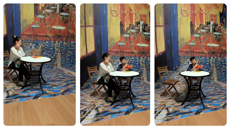 Pixel 9 Pro Fold同樣支援「一起拍」。只要在相機中選擇「一起拍」模式，便會在拍攝兩張照片後進行合成，過程相當直覺與輕鬆。趙筱文 攝影