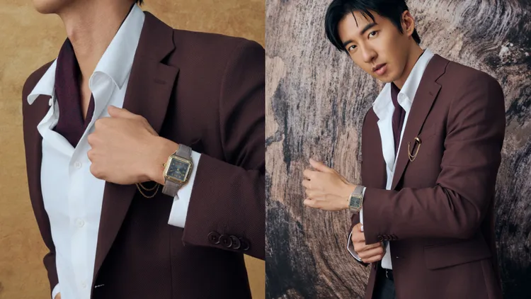 傅孟柏選擇詮釋專為飛行員Santos-Dumont設計的Santos-Dumont腕錶。品牌提供