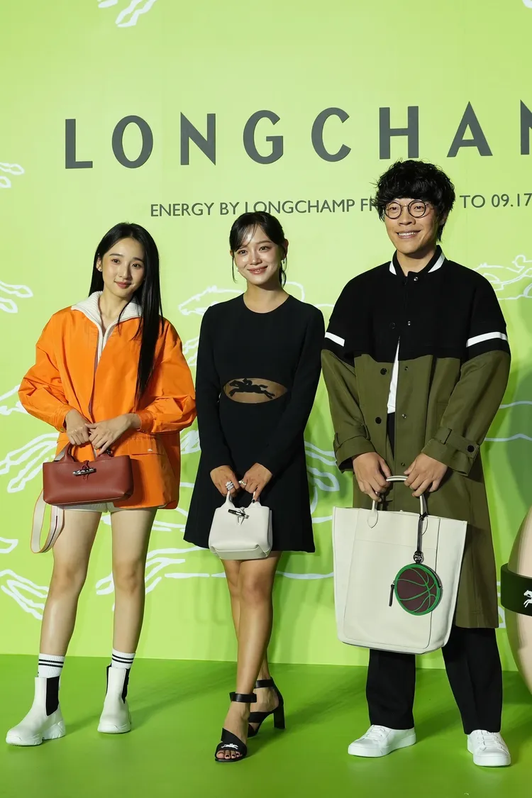 李沐（左起）金世正、盧廣仲出席LONGCHAMP活動。彭欣偉攝