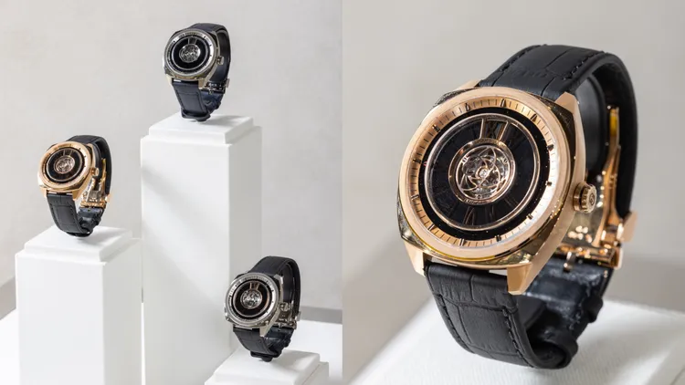 Interlocking跳時陀飛輪。品牌提供