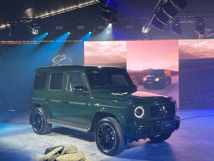 賓士全新G 500外觀均搭載AMG Line跑車化套件。林浩昇攝