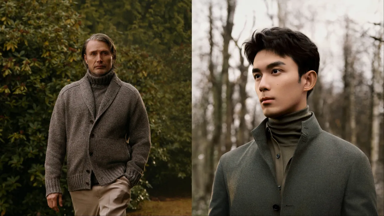 ZEGNA全球代言人Mads Mikkelsen（左）、吳磊（右）換上秋冬新裝。品牌提供