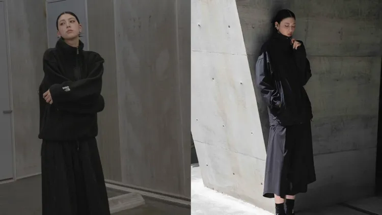 三吉彩花以全黑造型穿出時尚機能風格。品牌提供