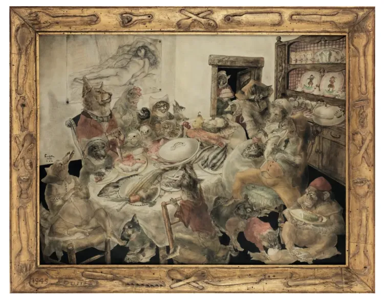 2018年在倫敦邦瀚斯「印象派及現代藝術」拍賣上，以2.98億台幣拍出的《生日饗宴》。翻攝網路