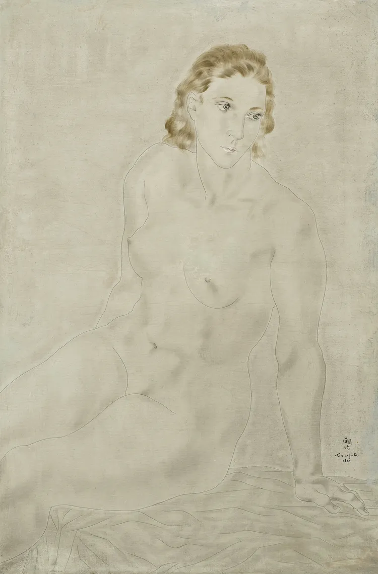 藤田嗣治1929年創作的《坐姿裸女》，首度於市場釋出。邦瀚斯提供