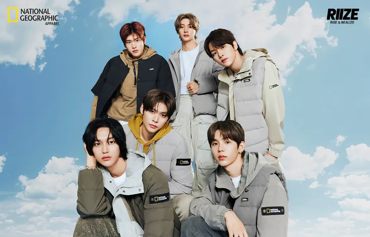 RIIZE 6名成員換上HERON輕量羽絨系列。品牌提供