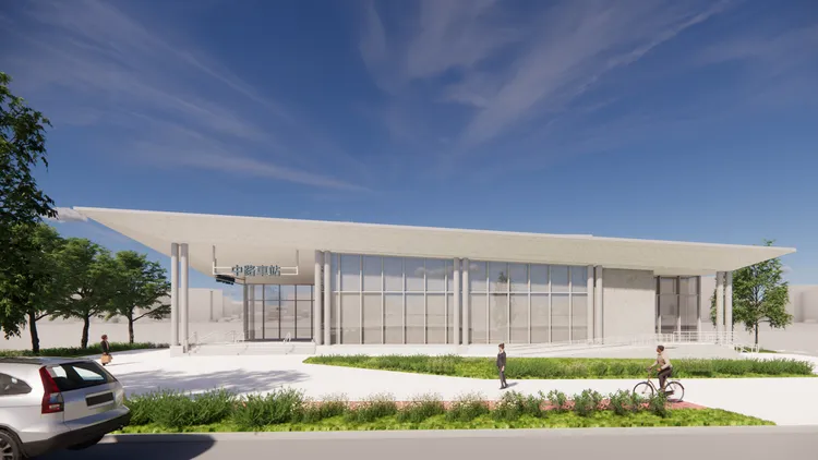 中路車站示意圖。桃園市府提供