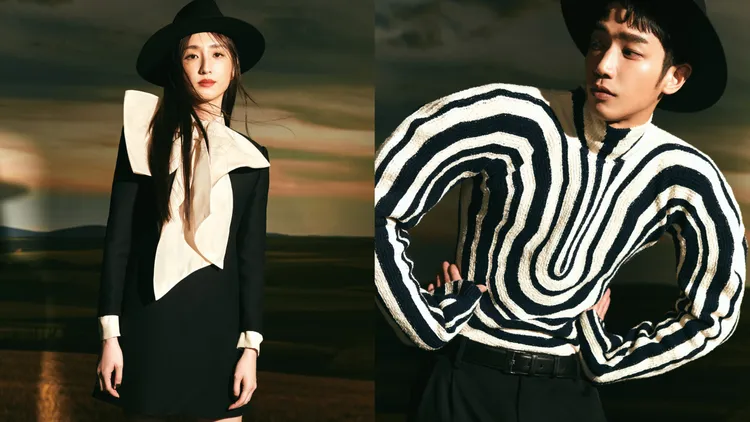 柯佳嬿（左）、劉以豪（右）拍攝《Marie Claire Taiwan 美麗佳人》 封面。《Marie Claire Taiwan 美麗佳人》 提供