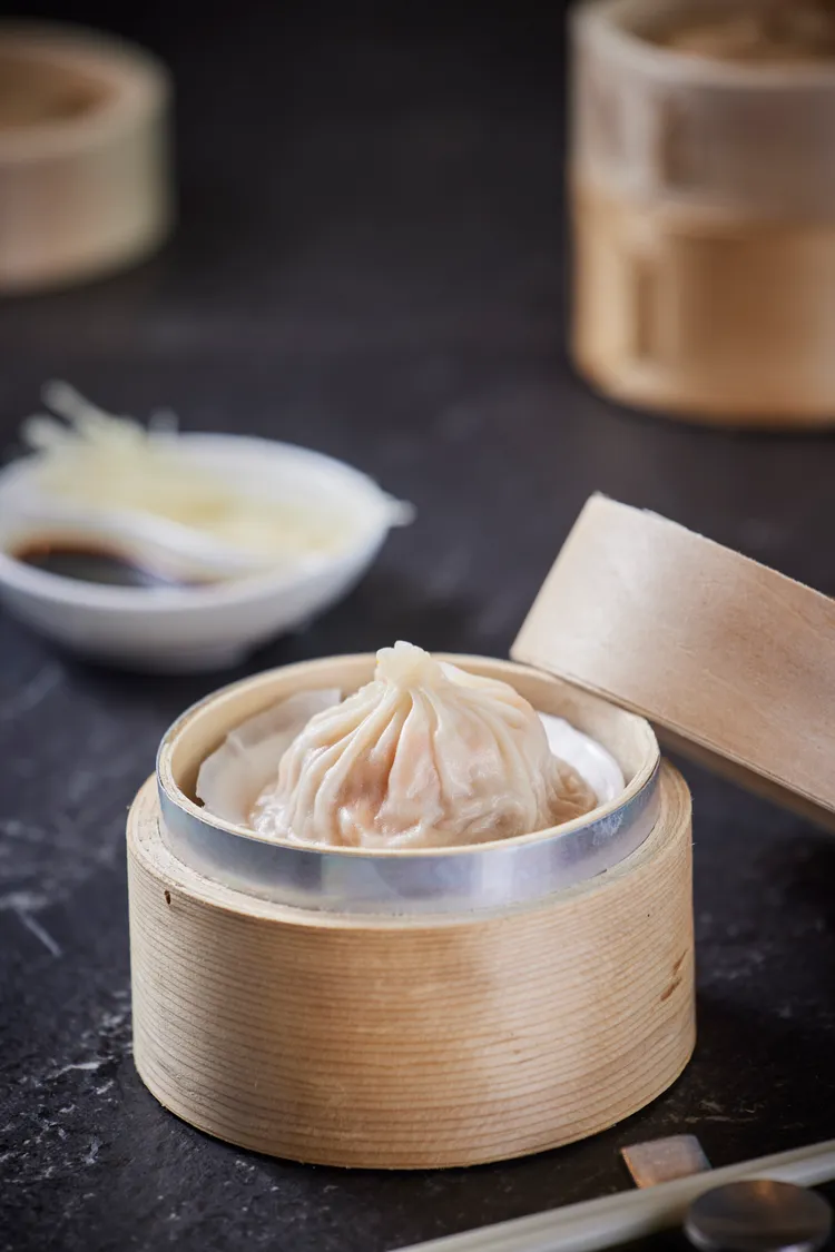 單人享受的「蟹粉灌湯小籠包」，深受宋慧喬喜愛。捌伍添第提供