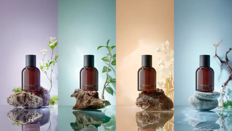 VANA A Story to Spread故事系列同名淡香精（左起），#仲夏之夢、#樺樹禮讚、#光之季節、#冬泳之甦，各50ml／1880元。品牌提供