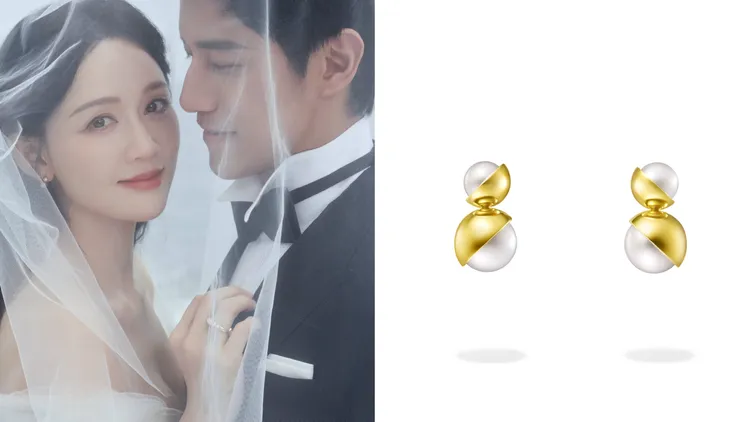 TASAKI M/G Arlequin Slashed耳環，7萬9300元。左圖經紀人提供、右圖品牌提供