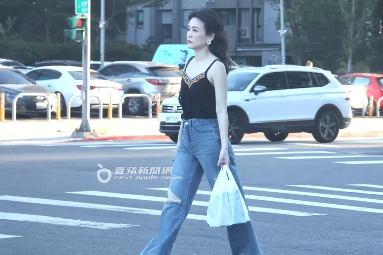 接著田燕呢走到成功路中山高交流道旁過馬路。特勤中心攝