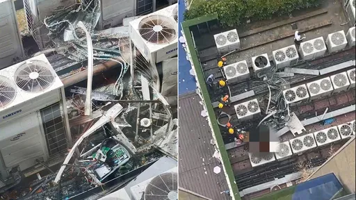 5樓冷氣室外機爆炸「維修工慘死」 連鎖反應把4樓也毀了