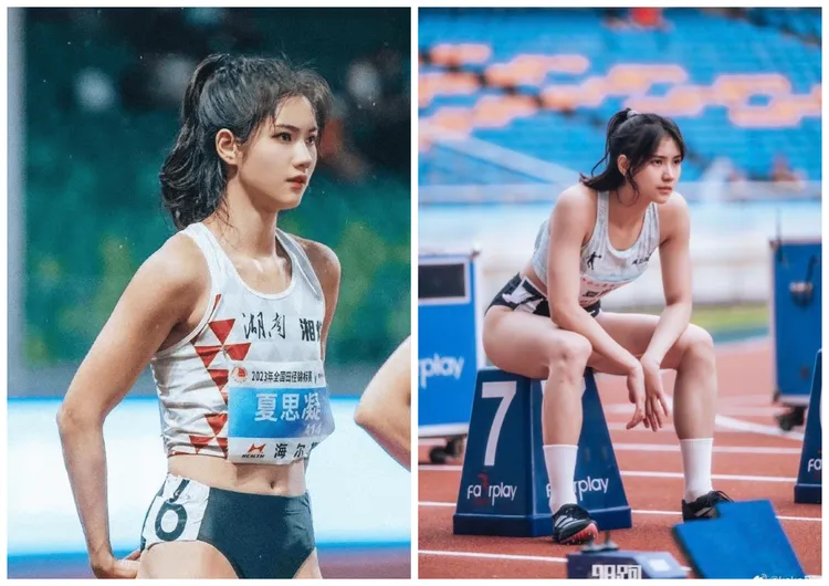 夏思凝長相清秀，有「中國田徑IU」之稱。翻攝微博