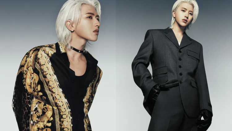 蔡徐坤拍攝VERSACE秋冬形象照。品牌提供