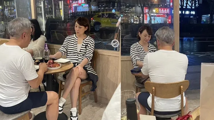 郁方（右）前晚被直擊和中年熟男喝酒配德國豬腳。林丞偉攝