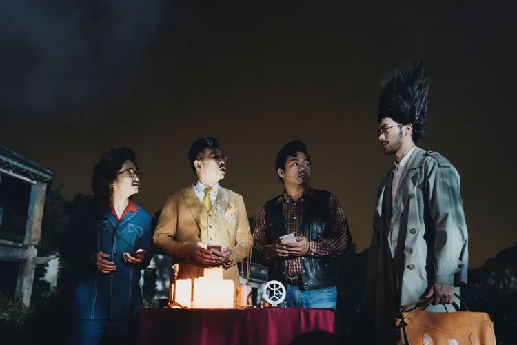 《導演你有病》唐從聖（左起）、馬力歐、撒基努、徐愷。雷宮製作提供