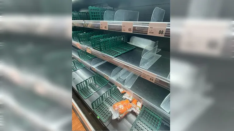 男星李程彬分享自己家附近超市狀況，只剩紅蘿蔔。翻攝自李程彬threads