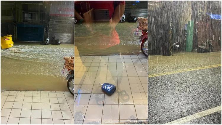 基隆西定路淹出一條黃河。翻攝《基隆人日常》臉書